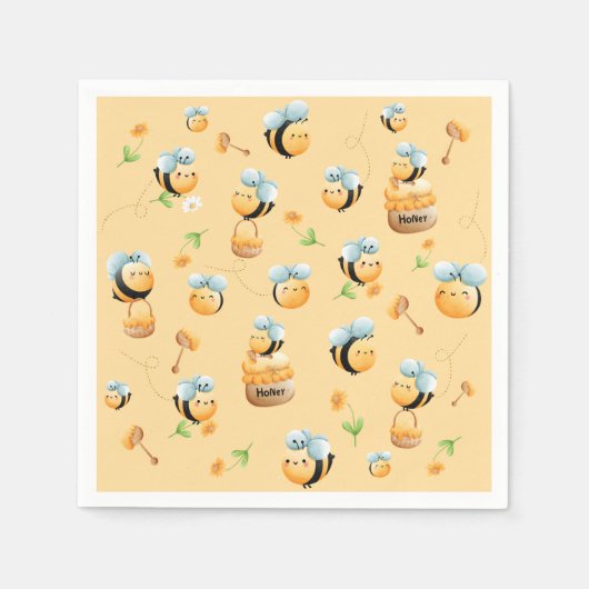 Serviette En Papier Sweet as Honey First Bee Theme Anniversaire (Devant)