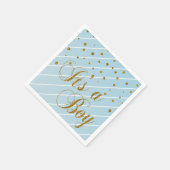 Serviette En Papier Sweet Baby Blue et Gold Confetti (Coin)
