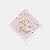 Serviette En Papier Sweet Baby Confetti rose et or (Coin)