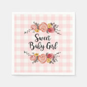 Serviette En Papier Sweet Baby Girl En vichy Baby shower (Devant)