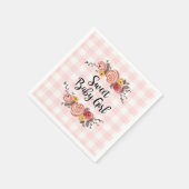 Serviette En Papier Sweet Baby Girl En vichy Baby shower (Coin)