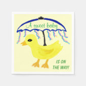 Serviette En Papier Sweet Baby Jaune Baby shower Ducky Parapluie (Devant)