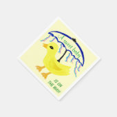 Serviette En Papier Sweet Baby Jaune Baby shower Ducky Parapluie (Coin)