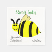 Serviette En Papier Sweet Baby Jaune Bumble Bee Baby shower (Devant)