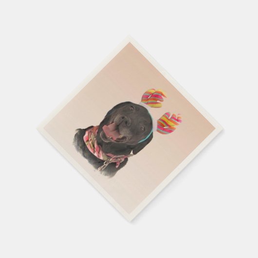 Serviette En Papier Sweet Black Labrador Retriever Chien (Coin)