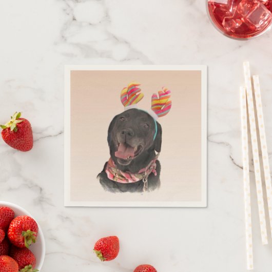 Serviette En Papier Sweet Black Labrador Retriever Chien (En situation)