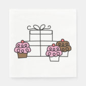 Serviette En Papier Sweet Celebration Cupcake et boîte cadeau (Devant)