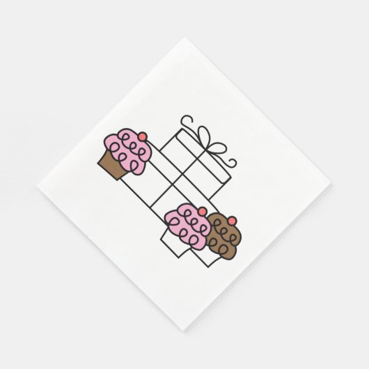 Serviette En Papier Sweet Celebration Cupcake et boîte cadeau (Coin)