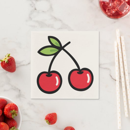 Serviette En Papier Sweet Cherry Paper Table Napkins (En situation)