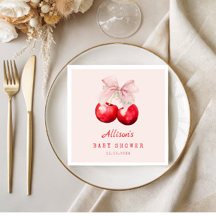 Serviette En Papier Sweet Cherry sur le Baby shower supérieur fille