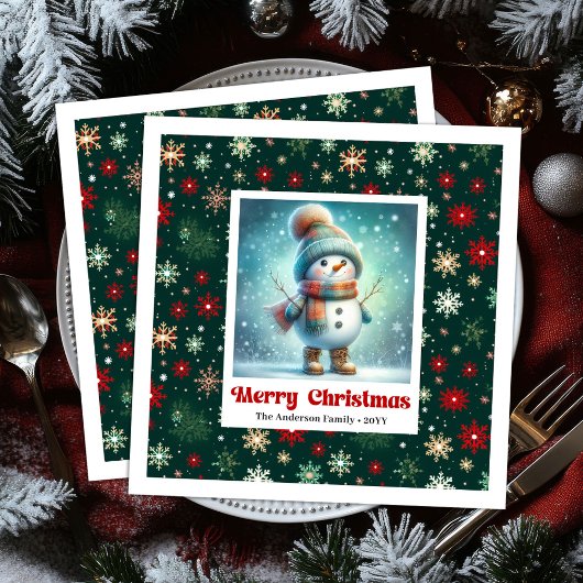 Serviette En Papier Sweet Christmas Snowman Napkins Personalized Kids 