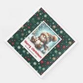 Serviette En Papier Sweet Christmas snowman watercolor kids napkins (Coin)