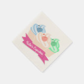 Serviette En Papier Sweet Cupcake Trio Personnalisé rose (Coin)