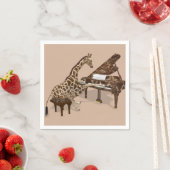 Serviette En Papier Sweet Giraffe Aime Jouer Piano (En situation)
