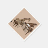 Serviette En Papier Sweet Giraffe Aime Jouer Piano (Coin)