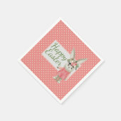 Serviette En Papier Sweet Girl Bunny Pâques (Coin)