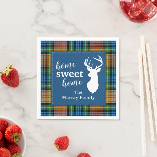 Serviette En Papier Sweet Home Tartan Clan Murray Plaid personnalisé (En situation)