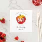 Serviette En Papier Sweet Little Apple 1er anniversaire (En situation)
