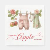 Serviette En Papier Sweet Little Apple Baby Shower | Fall Rustic Baby (Devant)