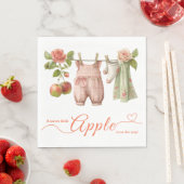 Serviette En Papier Sweet Little Apple Baby Shower | Fall Rustic Baby (En situation)