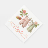 Serviette En Papier Sweet Little Apple Baby Shower | Fall Rustic Baby (Coin)