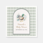 Serviette En Papier Sweet Little Cankling Mallard En vichy Baby shower (Devant)