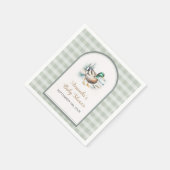 Serviette En Papier Sweet Little Cankling Mallard En vichy Baby shower (Coin)