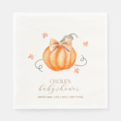 Serviette En Papier Sweet Little Citrouille Bow Baby shower d'automne (Devant)
