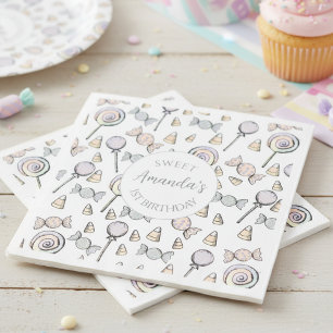 Serviette En Papier Sweet Little One Candy Thème 1er anniversaire Pers