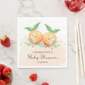 Serviette En Papier Sweet Little Peaches serviettes jumelles (En situation)