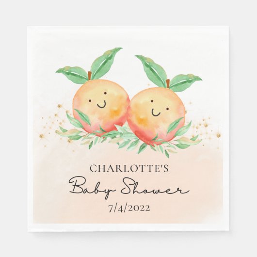 Serviette En Papier Sweet Little Peaches serviettes jumelles (Devant)