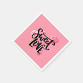 Serviette En Papier Sweet Love Valentine Typographie | Serviette en Pa (Coin)