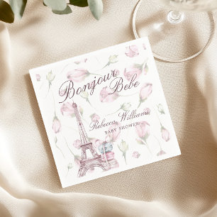 Serviette En Papier Sweet Macaron Bonjour Bebe Paris Baby shower
