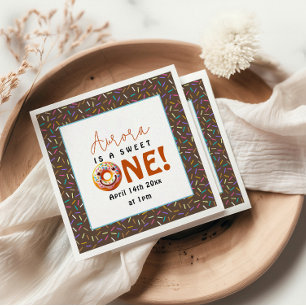 Serviette En Papier Sweet One aquarelle mignonne beignets 1er annivers