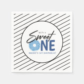 Serviette En Papier Sweet One Blue Doughnut 1er fête d'anniversaire (Devant)