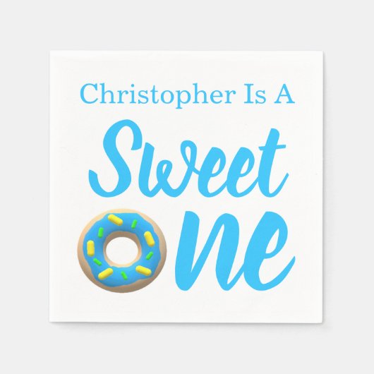 Serviette En Papier Sweet One Donut 1er anniversaire (Devant)