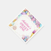 Serviette En Papier Sweet One First Birthday Pattern Napkins (Coin)