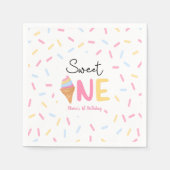 Serviette En Papier Sweet One Ice Cream Première fête d'anniversaire (Devant)