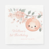 Serviette En Papier Sweet Peach 1er anniversaire (Devant)