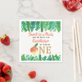 Serviette En Papier Sweet Peach Boys 1er anniversaire (En situation)