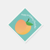 Serviette En Papier Sweet Peach Cute Fruit 1er Anniversaire Thème (Coin)