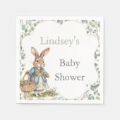 Serviette En Papier Sweet Peter Rabbit Baby shower fille sur le chemin (Devant)