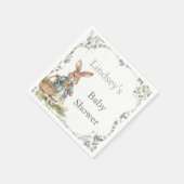 Serviette En Papier Sweet Peter Rabbit Baby shower fille sur le chemin (Coin)