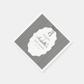 Serviette En Papier Sweet Pinstriped Black Bow Baby Shower (Coin)