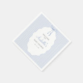 Serviette En Papier Sweet Pinstriped Blue Bow Baby Shower (Coin)