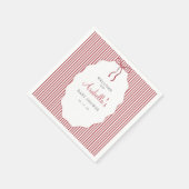 Serviette En Papier Sweet Pinstriped Red Bow Baby Shower (Coin)