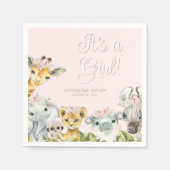 Serviette En Papier Sweet Safari Animaux Baby shower (Devant)