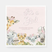 Serviette En Papier Sweet Safari Animaux Baby shower (Devant)