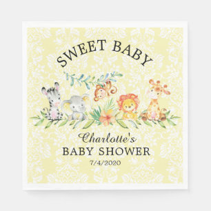 Serviette En Papier Sweet Safari Animaux Baby shower papier serviettes