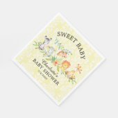 Serviette En Papier Sweet Safari Animaux Baby shower papier serviettes (Coin)